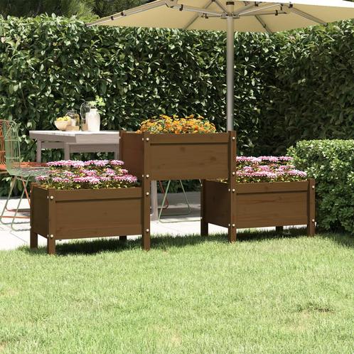 vidaXL Plantenbak 178,5x44x75 cm massief grenenhout, Tuin en Terras, Bloempotten, Nieuw, Verzenden