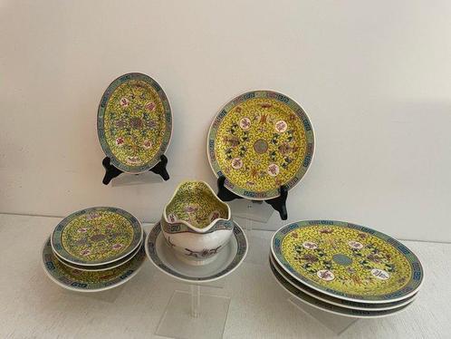 Assiette (9) - Porcelaine - Famille Jaune, Jingdezhen, Antiek en Kunst, Antiek | Overige Antiek