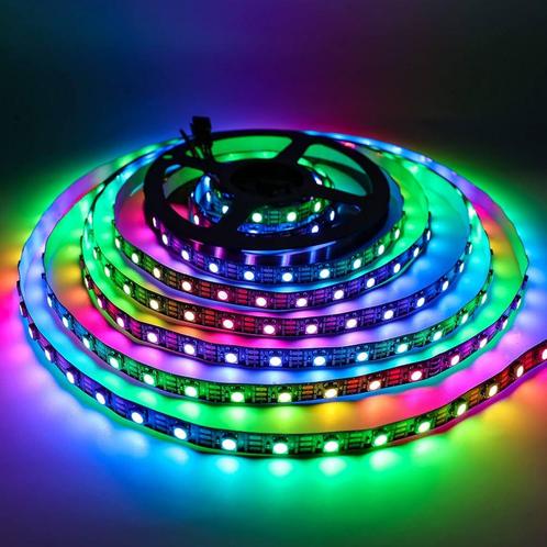 WS2812 Dreamcolor LED Strip - 5 Meter  - Losse Strip - 60 L, Maison & Meubles, Lampes | Autre, Envoi