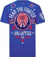 Fear the Fighter Jiu Jitsu T-Shirts Katoen Blauw, Vechtsport, Nieuw, Fear the Fighter, Maat 46 (S) of kleiner
