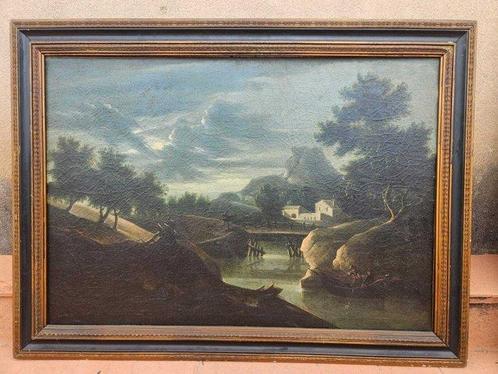 Europese school (XVIII) - NO RESERVE - Pescadores en el, Antiek en Kunst, Kunst | Schilderijen | Klassiek
