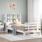 vidaXL Bed met boekenkast zonder matras grenenhout wit, Verzenden, Nieuw