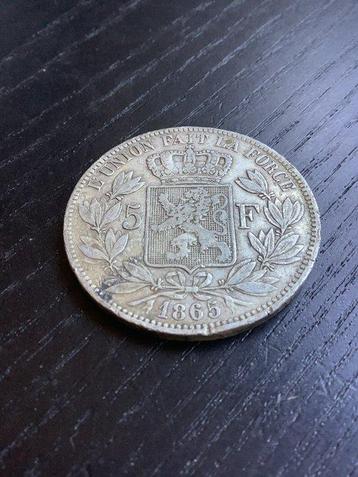 Belgique. Léopold II. 5 Francs 1865 (Sans Prix de Réserve)