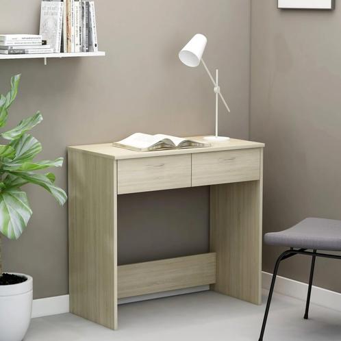vidaXL Bureau 80x40x75 cm bewerkt hout sonoma eikenkleurig, Huis en Inrichting, Bureaus, Nieuw, Verzenden