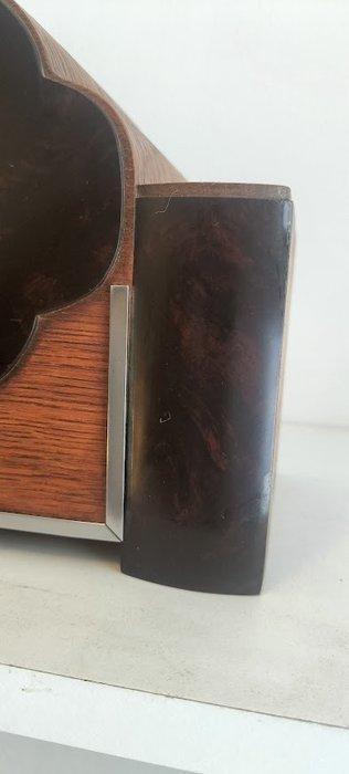 Horloge de coucou - Art déco -chêne-bakélite-chrome -laiton, Antiek en Kunst, Antiek | Klokken