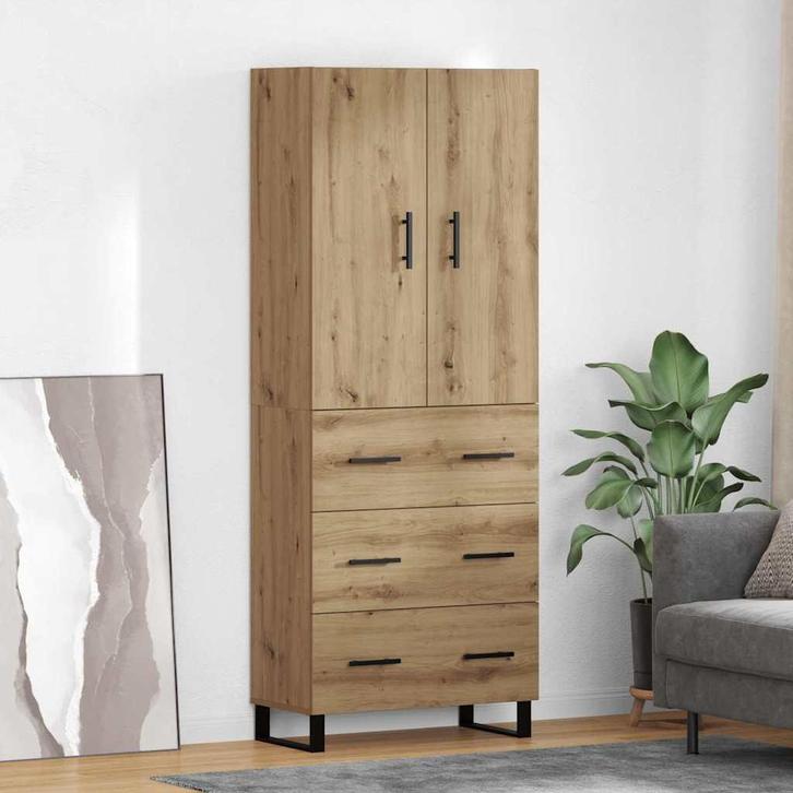 vidaXL Highboard 2 pcs Artisan Eiken Gefabriceerd Hout en, Huis en Inrichting, Kasten | Dressoirs, Nieuw, Verzenden