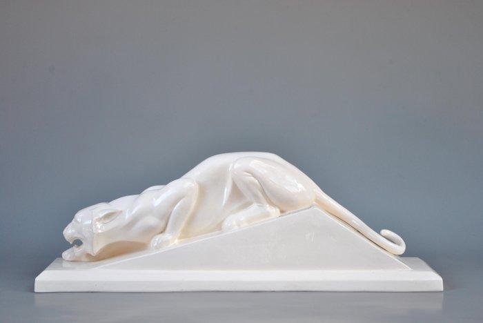 Paul Milet - Georges Lavroff - Beeld, Tigre à l’affût Art, Antiek en Kunst, Antiek | Glaswerk en Kristal