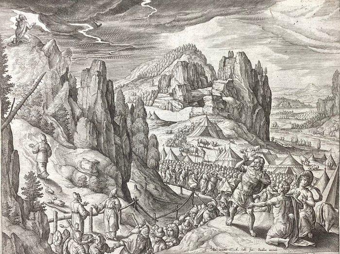 Hans Bol (1534-1593), inc. Adriaen Collaert - Mosè sul Monte, Antiek en Kunst, Antiek | Overige Antiek