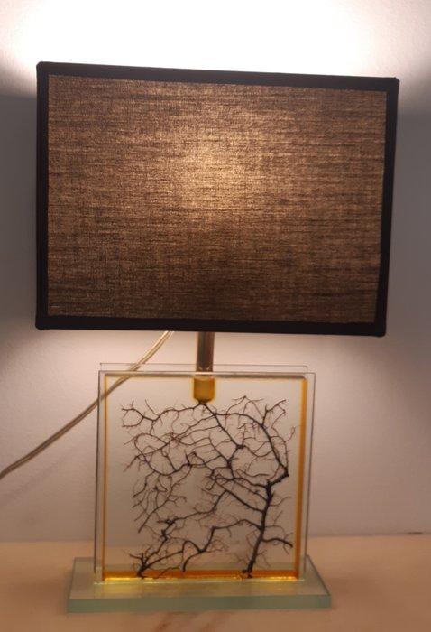 Pierre Giraudon - Lampe de table - Cristal, Résine, Coton,, Antiquités & Art, Antiquités | Éclairage