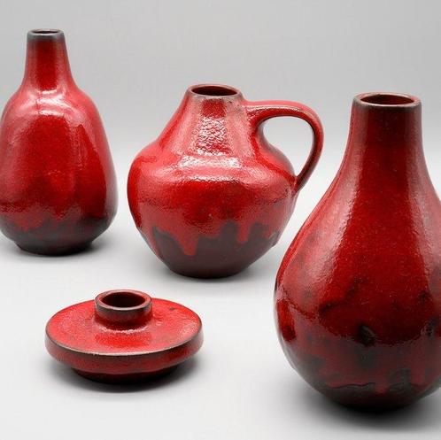 Fat Lava - Hartwig Heyne (HEY / HOY) - Vaas (4) - Westduitse, Antiek en Kunst, Antiek | Glaswerk en Kristal