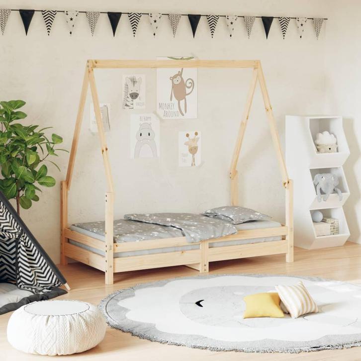 vidaXL Kinderbedframe 70x140 cm massief grenenhout, Kinderen en Baby's, Kinderkamer | Bedden, Nieuw, Verzenden