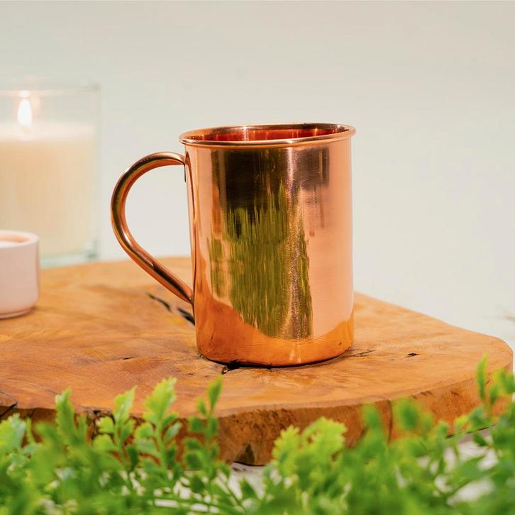 Puur Koperen Mok met Messing Handvat - 400 ml, Sport en Fitness, Gezondheidsproducten en Wellness, Ophalen of Verzenden