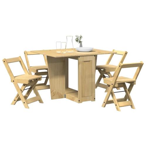 vidaXL 5-delige Eethoek Corona inklapbaar grenenhout, Huis en Inrichting, Complete eetkamers, Nieuw, Verzenden