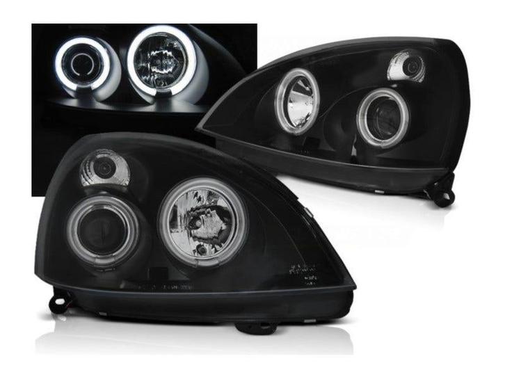 CCFL Angel Eyes Black koplampen geschikt voor Renault Clio 2, Auto-onderdelen, Verlichting, Nieuw, Renault, Verzenden