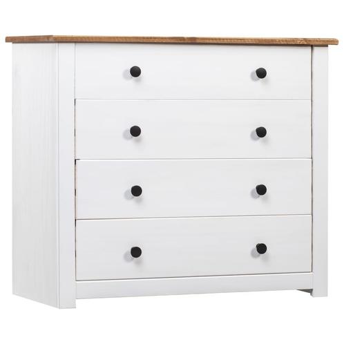 vidaXL Armoire latérale Blanc 80x40x73 cm Pin, Maison & Meubles, Armoires | Dressoirs, Neuf, Envoi