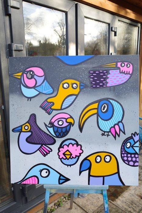 Kev Munday - Space Birds, Antiek en Kunst, Kunst | Schilderijen | Modern