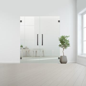 Glazen dubbele binnendeur XL zonder kozijn RVS beslag-Blank, Doe-het-zelf en Bouw, Deuren en Vliegenramen, Verzenden, Nieuw