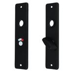 Ami kortschild WC55/8 aluminium zwart, Klink of Kruk