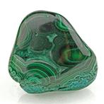 Gepolijste malachiet met chrysocolla – oogpatroon – set van, Verzamelen