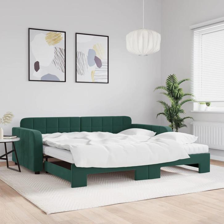 vidaXL Slaapbank onderschuifbed matrassen 100x200cm, Huis en Inrichting, Slaapkamer | Bedden, Nieuw, Verzenden