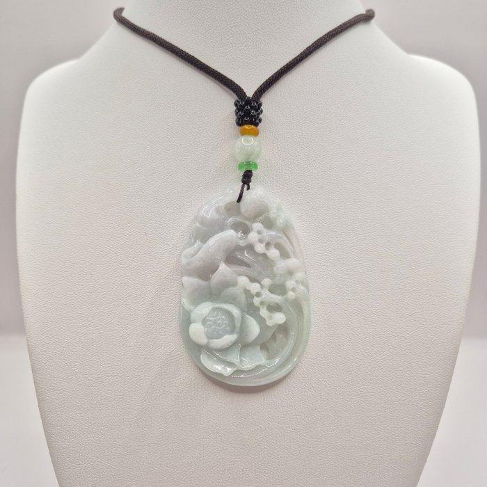 Jade - Pendentif ajouré en jadeite naturelle certifiée (Type, Verzamelen, Mineralen en Fossielen