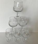 Drinkservies (6) - Kristal - Brandy glazen met knoop, Antiek en Kunst