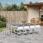 vidaXL 13-delige Tuinset met kussens textileen wit, Tuin en Terras, Tuinsets en Loungesets, Verzenden, Nieuw, Tuinset