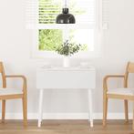 vidaXL Eettafel massief hout wit rubber, Huis en Inrichting, Verzenden, Nieuw