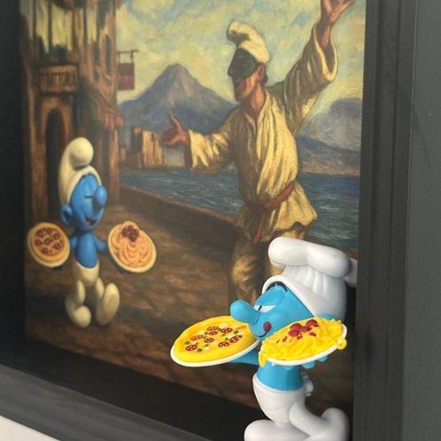 Puffo - Figurine articulée “Pizza, Pasta e Puffi!” by LDM, Antiek en Kunst, Antiek | Overige Antiek