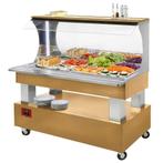 Buffet - Wandsalad bar, gekoeld, 4x GN 1/1-150 (Licht eiken, Verzenden, Nieuw in verpakking, Overige typen