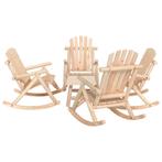 vidaXL 5-delige Loungeset massief vurenhout, Tuin en Terras, Verzenden, Nieuw, Loungeset