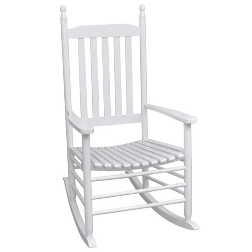 vidaXL Chaise à bascule avec siège incurvé Blanc Bois, Jardin & Terrasse, Ensembles de jardin, Neuf, Envoi
