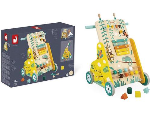 Janod Tropik - Baby Loopwagen - Houten Looptrainer Met 6, Huis en Inrichting, Woonaccessoires | Overige, Zo goed als nieuw, Verzenden
