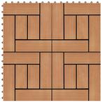 vidaXL Terrastegels 30x30 cm 1 m² HKC teakkleur 11 st, Doe-het-zelf en Bouw, Verzenden, Nieuw