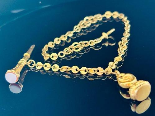 Ère victorienne Or Chaîne de montre de poche victorienne, Handtassen en Accessoires, Antieke sieraden