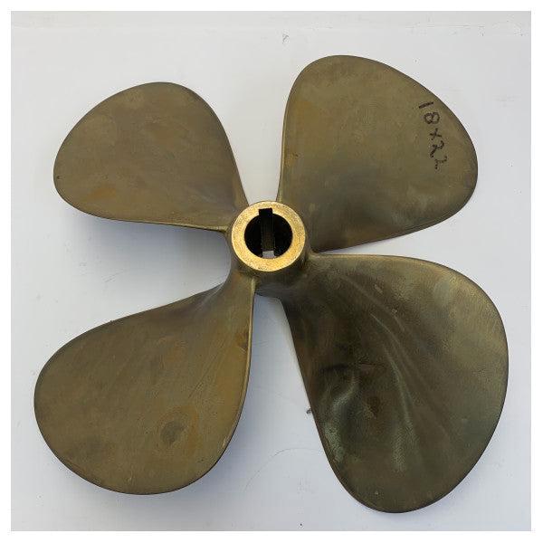 Bieden: USED Vetus P4E-18X22R Propeller 4-Blade Brass Right, Watersport en Boten, Bootonderdelen, Ophalen of Verzenden