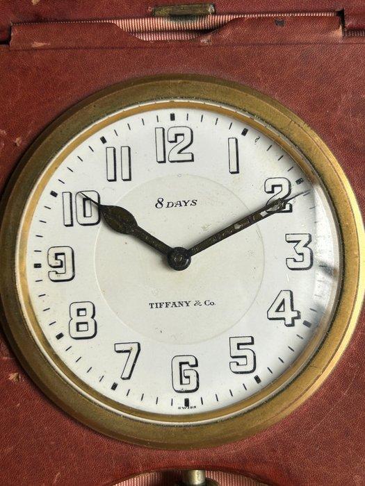 Klok - Tiffany & Co. - Staal, Leder - 1930-1940, Antiek en Kunst, Antiek | Klokken