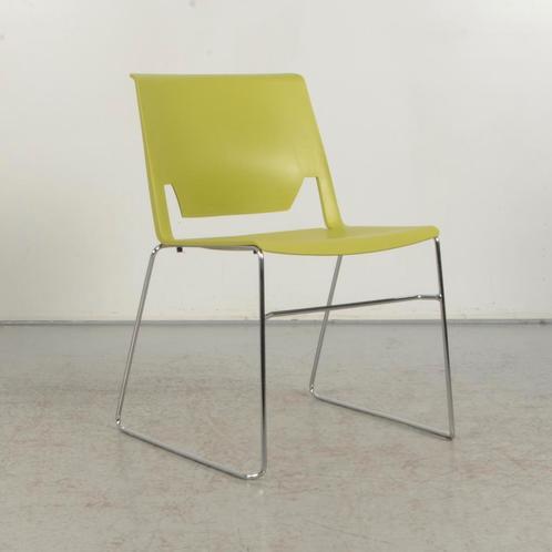 Kantinestoel Haworth Comforto D6240 - Groen - Buisframe, Huis en Inrichting, Stoelen, Gebruikt, Ophalen of Verzenden