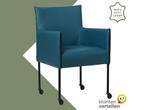 Leren eetkamerstoel More - Hermes Turquoise (blauw) - Poten, Huis en Inrichting, Stoelen, Bohemian, Industrieel, Modern, Scandinavisch