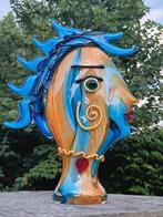 Beeld, woman face - 40 cm - handmade glas, Antiek en Kunst
