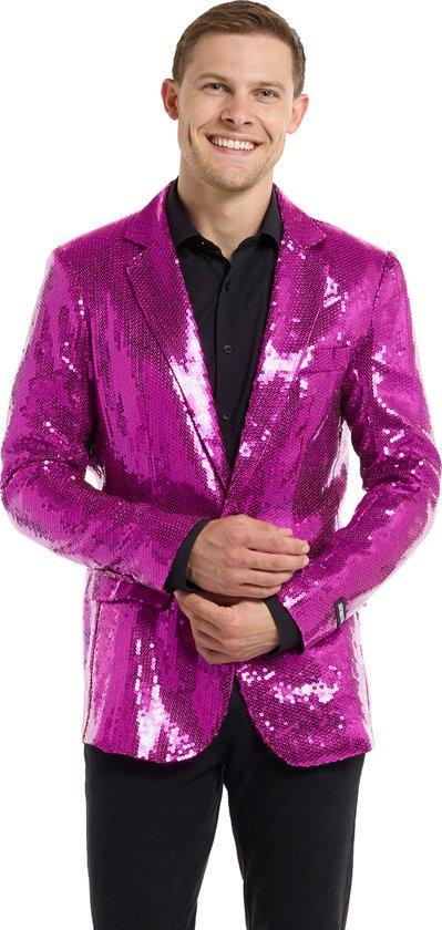 Suitmeister Sequins Roze - Heren Blazer - Kerst - Oud en..., Kleding | Heren, Overige Herenkleding, Nieuw, Verzenden