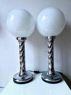 Buffet tafellamp (2) - Opaline glas - Grote 75cm Opaline Bal, Antiek en Kunst