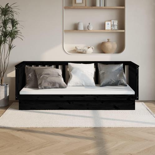 vidaXL Slaapbank 80x200 cm massief grenenhout zwart, Huis en Inrichting, Slaapkamer | Bedden, Nieuw, Verzenden