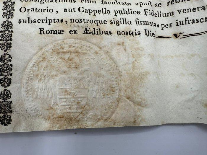 Reliek document - Papier - 1800-1850, Antiek en Kunst, Kunst | Niet-Westerse kunst