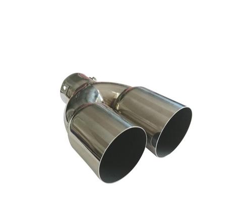 EMBOUT DOUBLE ECHAPPEMENT ROND INOX, Auto-onderdelen, Uitlaatsystemen, Verzenden