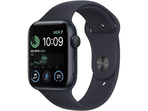 Apple Watch SE (2022), 44mm, GPS Zwart (Zwart), Huis en Inrichting, Woonaccessoires | Overige, Zo goed als nieuw, Verzenden
