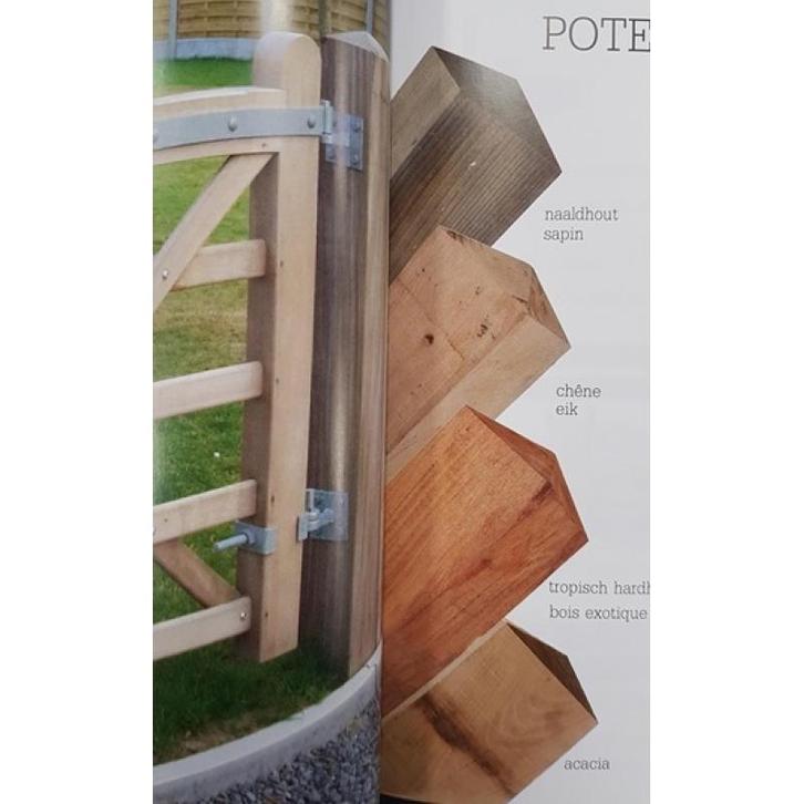 Poteau de portail en bois avec tête diamantée en chêne 2,30, Zakelijke goederen, Landbouw | Werktuigen