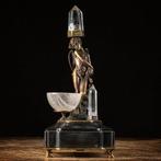 sculptuur, Eros and Quartz - Germany - 280 mm - Oud bronzen