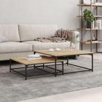 vidaXL 2-delige Tafeltjesset bewerkt hout sonoma, Huis en Inrichting, Tafels | Salontafels, Verzenden, Nieuw