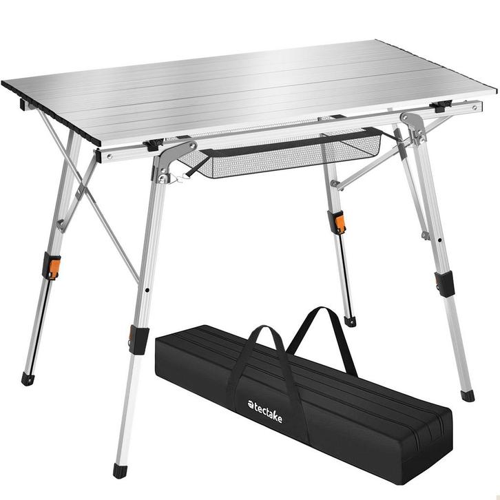 tectake Aluminium campingtafel Tina opvrouwbaar in hoogte ve, Caravans en Kamperen, Kampeeraccessoires, Verzenden